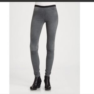 Helmut Lang Low Rise leather Patina leggings